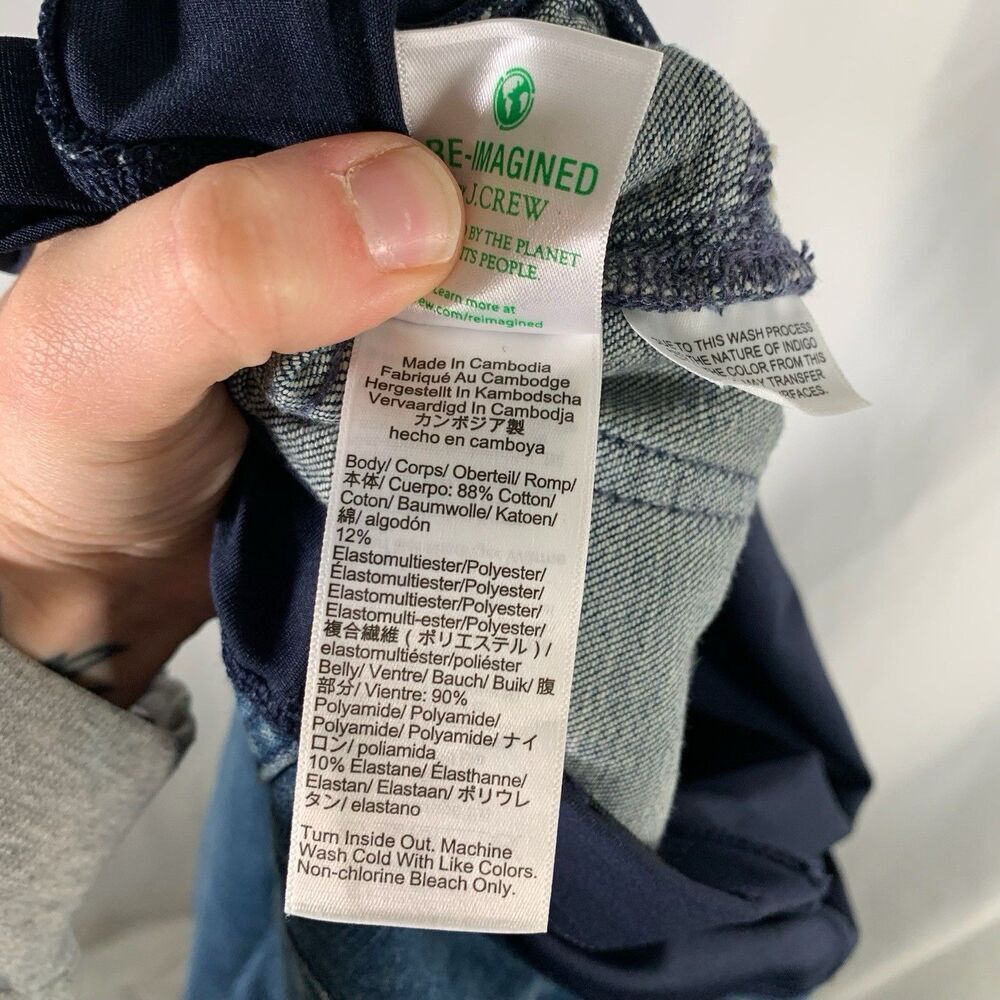 J. Crew Maternity Jeans Womens 28 Dark Wash Blue Pull On Adjustable Back Pockets - Picture 8 of 10